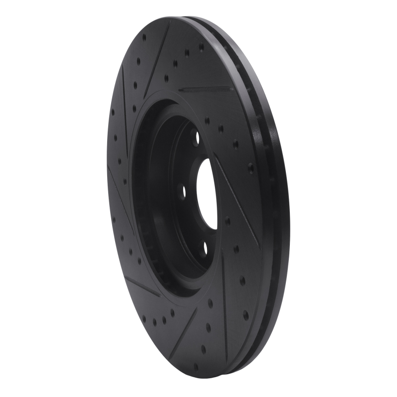 BMW 228i xDrive Gran Coupe Brake Rotor (1) - Front Right - R1 Concepts - Drilled & Slotted - Black - `15-`25